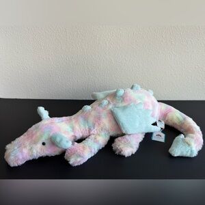 AUTHENTIC❗️New with Tags - Jellycat LARGE Lazulia Dragon Rainbow Pastel - RARE!
